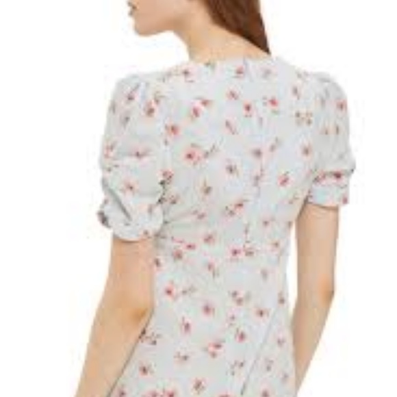 Topshop Baby Blue Floral Tea Dress - Picture 5 of 8